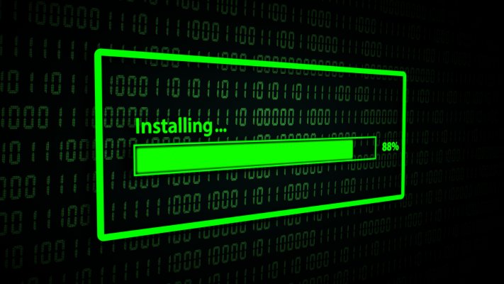 green installation progress button